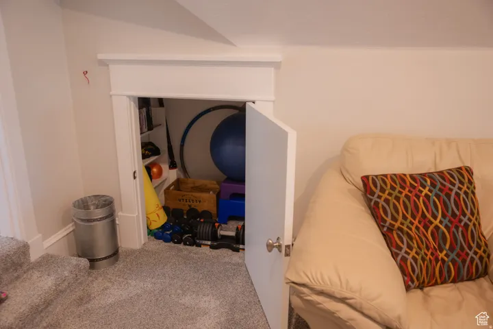 Bedroom featuring carpet flooring