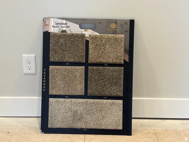 Carpet samples.  Pick your own color.  Located at the top of the stairs.