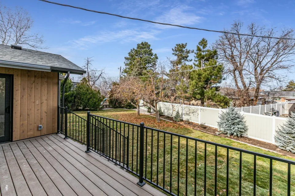 Deck featuring a fenced backyard