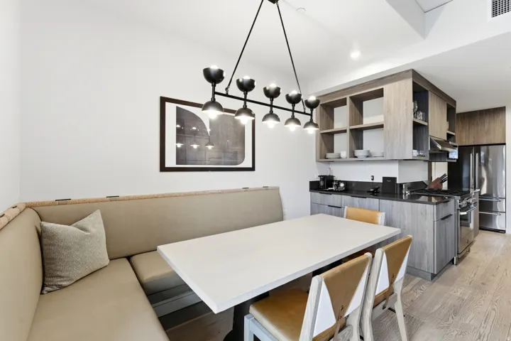 Dining area featuring light wood-type flooring
