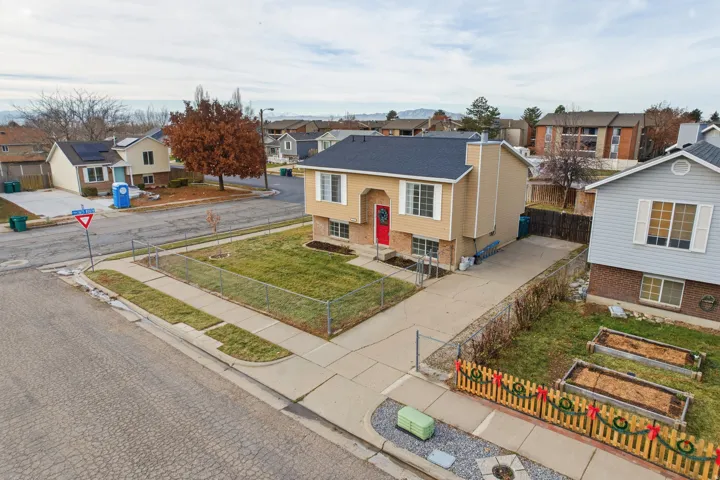 Aerial view of residential area