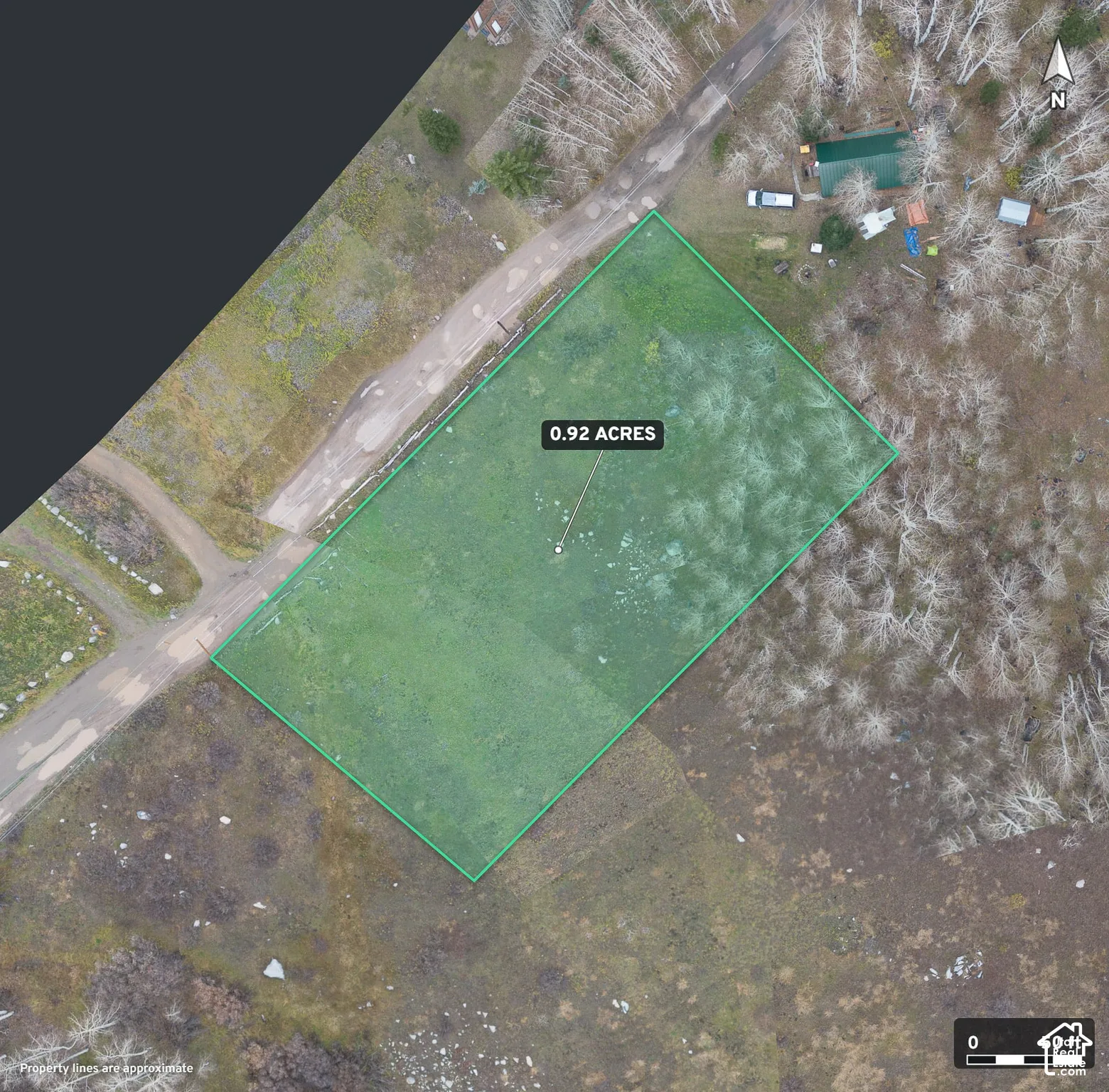 Aerial Plot Map. Indicating the approximate boundaries and size of the property