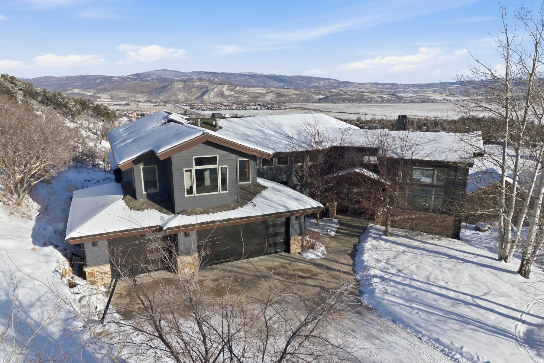 View of front of property featuring a mountain view