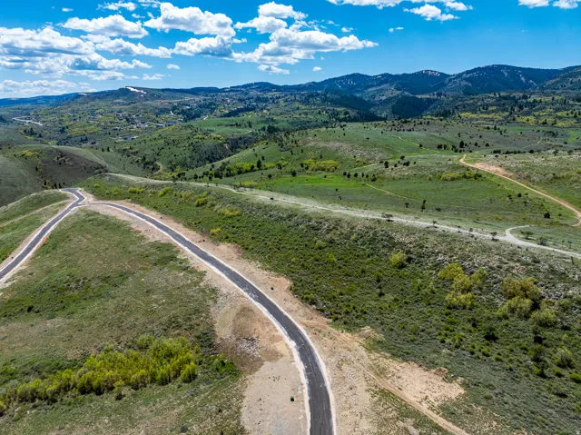 Overview of rural landscape featuring mountains