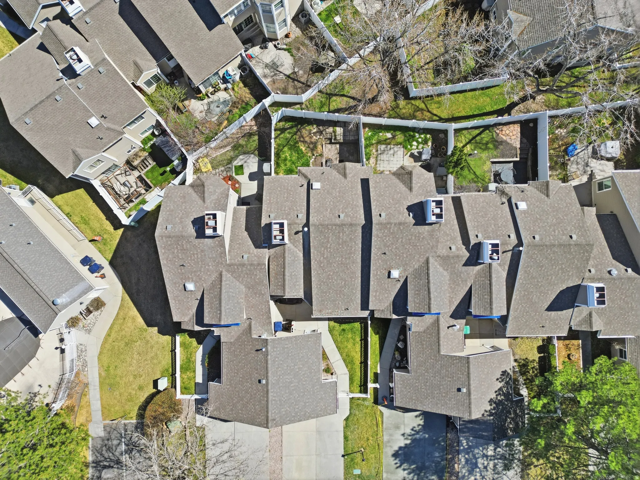 Aerial perspective of suburban area