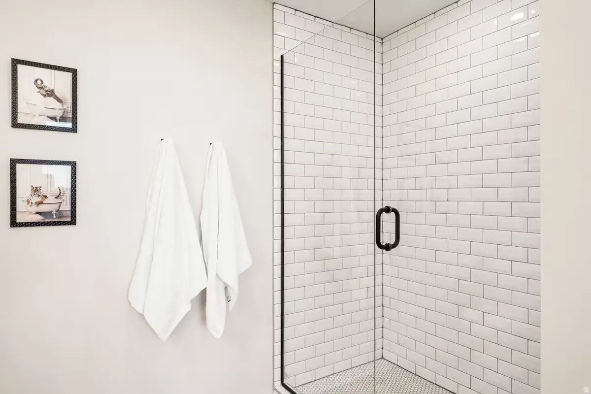 Bathroom with a shower stall