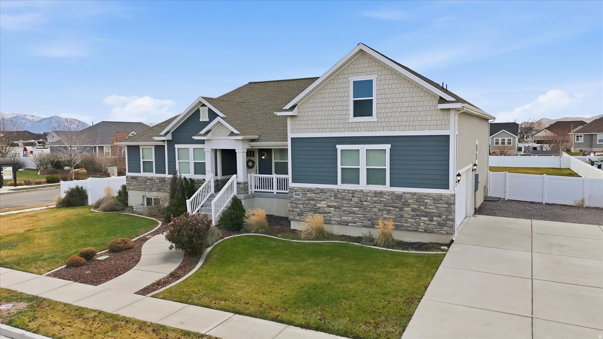 View of extended driveway with room for RV pad or extra parking