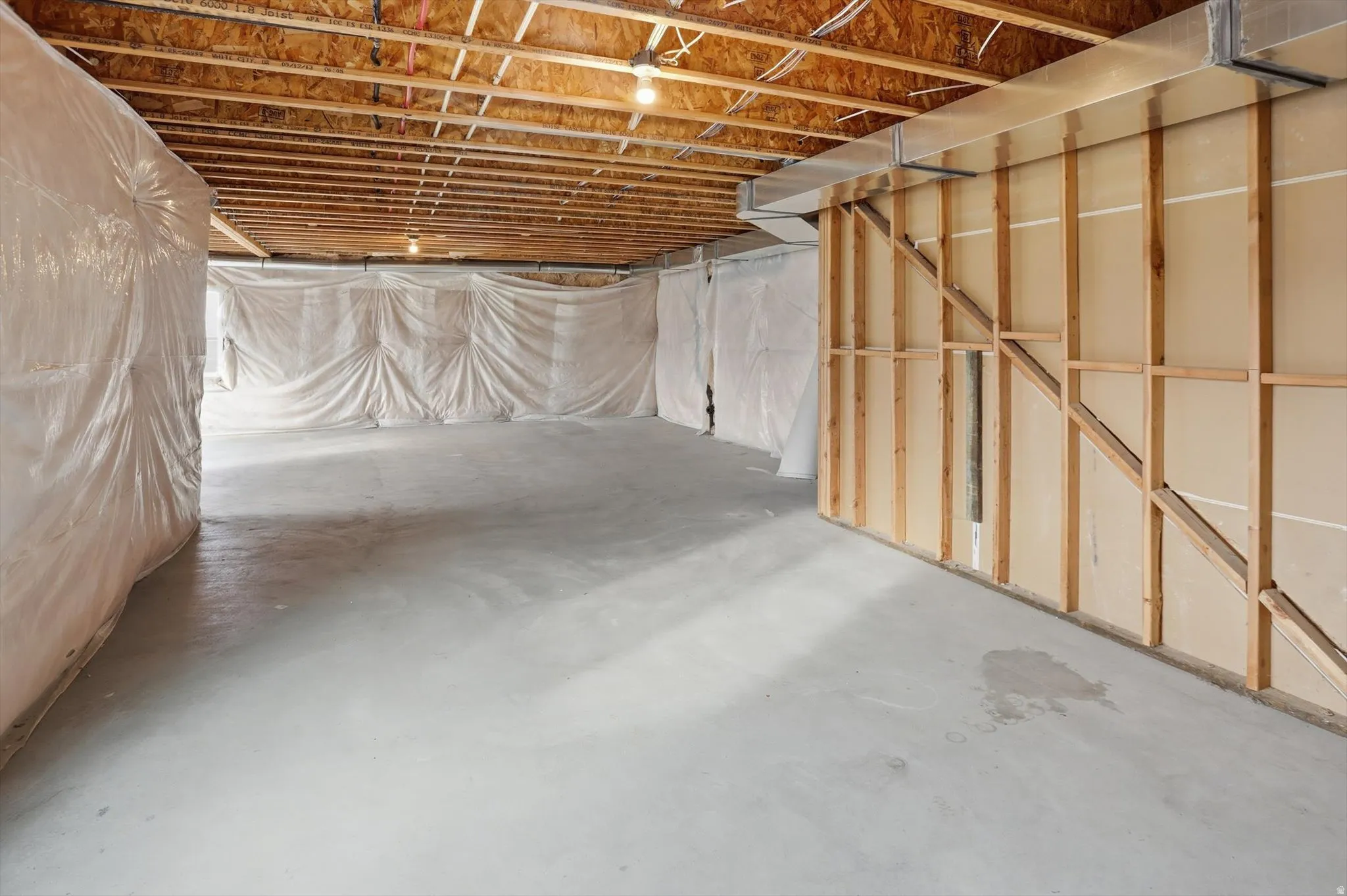View of unfinished basement