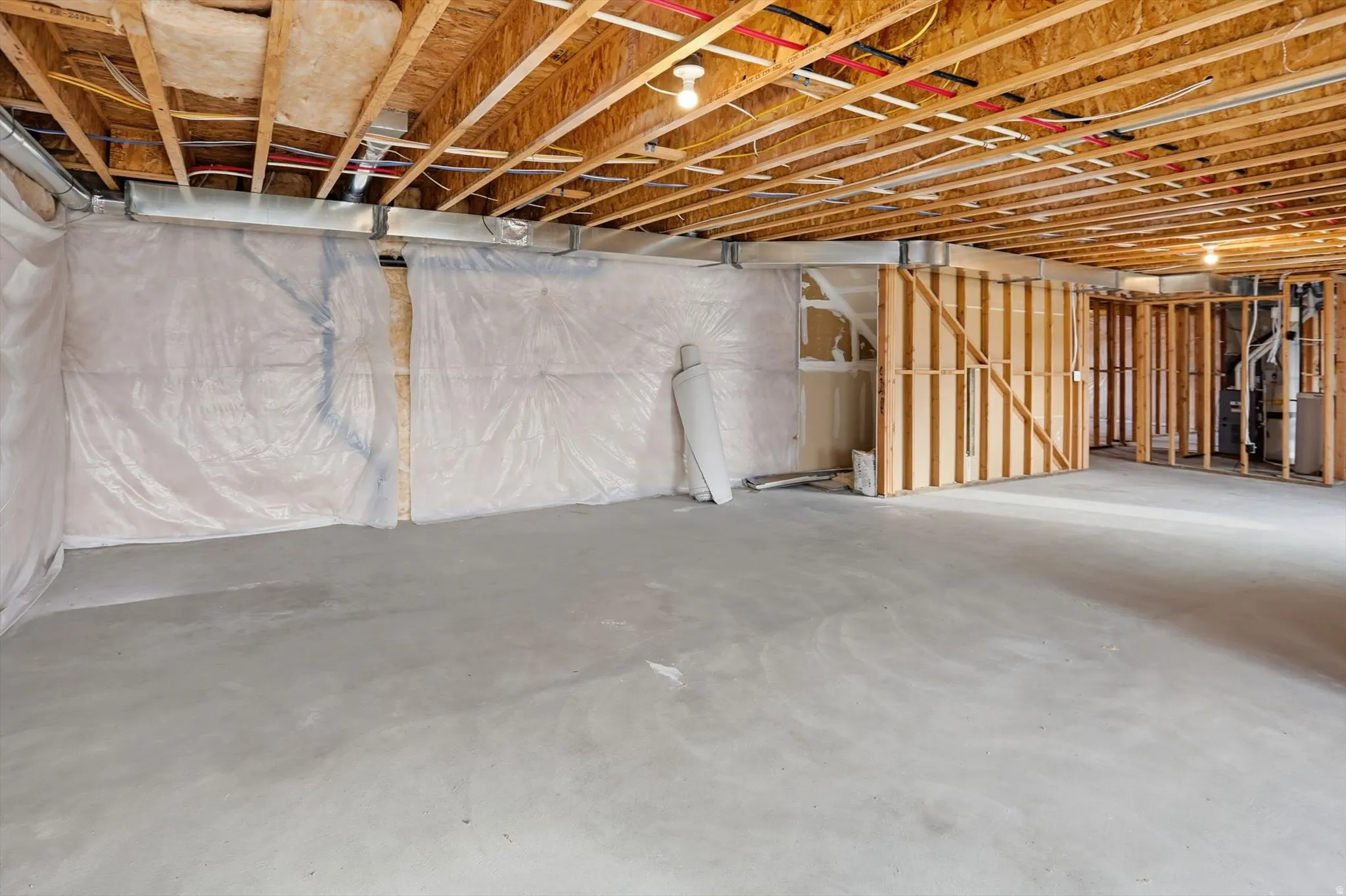 View of unfinished basement