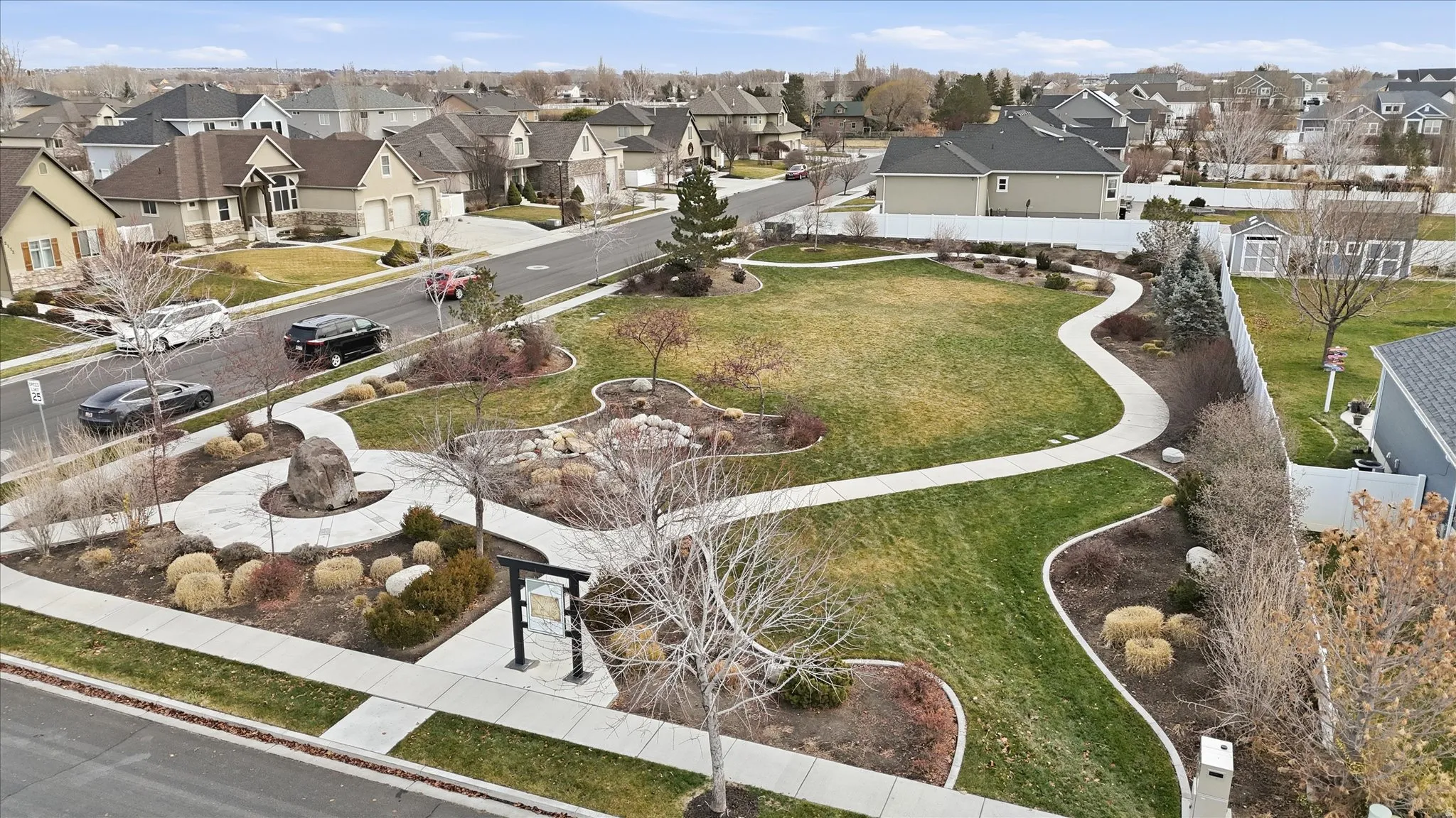 Aerial perspective of park next to the property