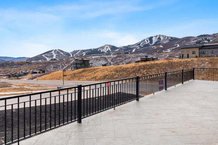 Balcony with a mountain view
