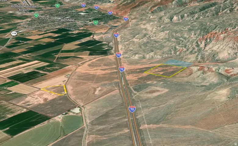 Aerial Map. Illustrating the spatial relationship of the property to a highway and surrounding terrain