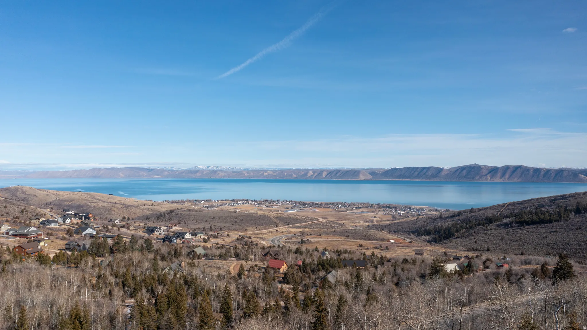 Water view with a mountainous background