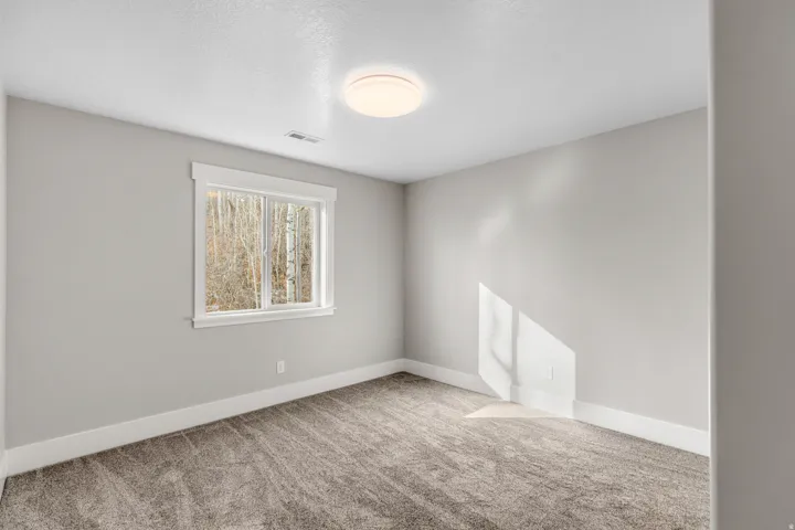 Unfurnished room featuring light colored carpet and a textured ceiling