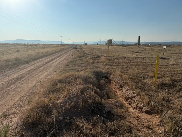 View of dirt / gravel road with a view of rural / pastoral area