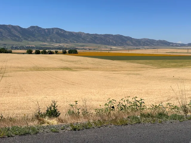 View of mountain backdrop featuring rural landscape