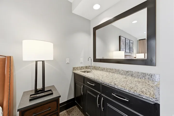 Bathroom featuring vanity and recessed lighting