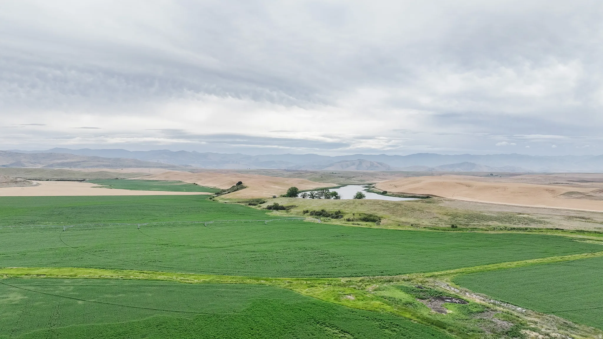 Drone / aerial view of a water and mountain view