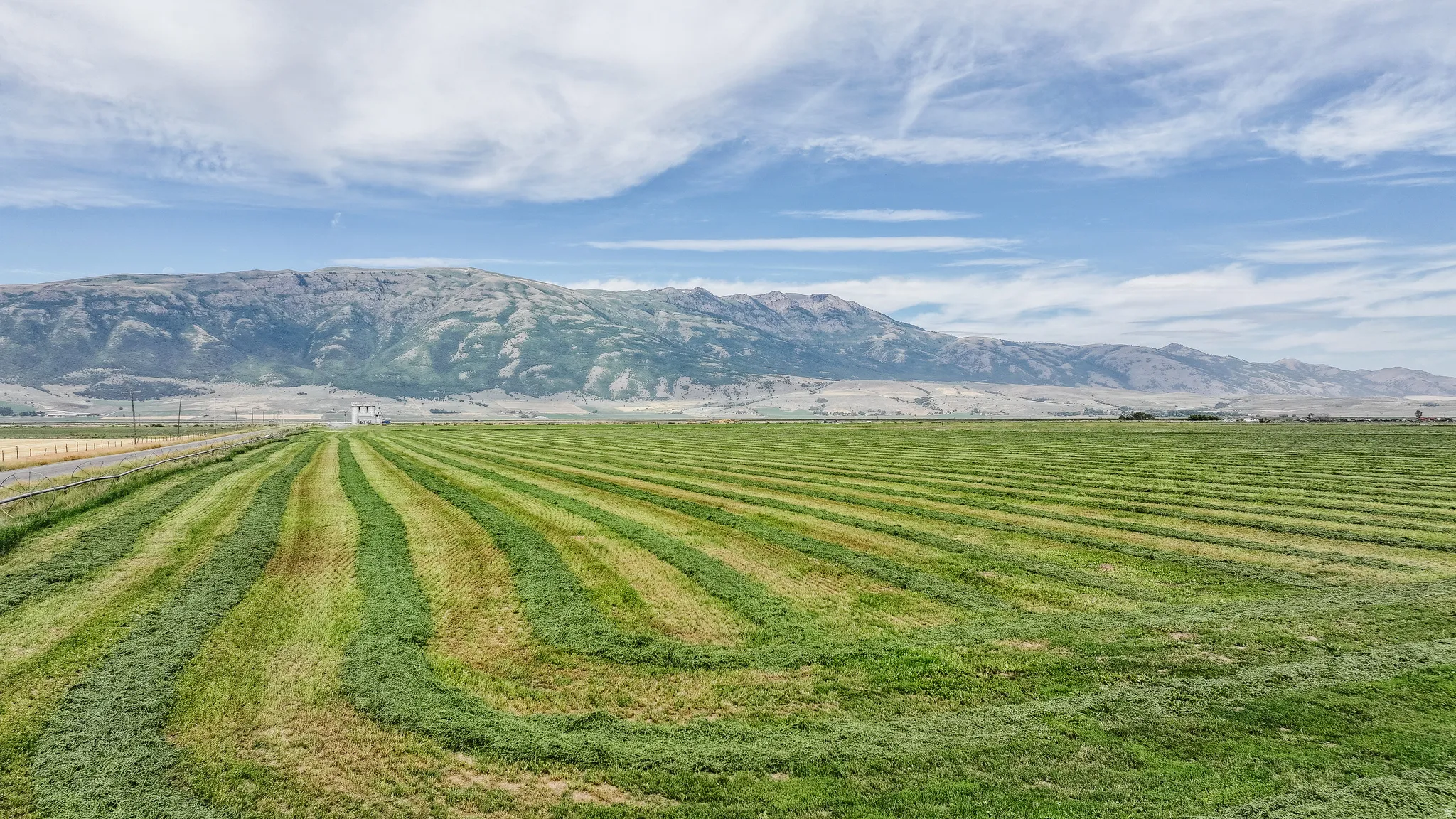 View of mountain background with rural landscape