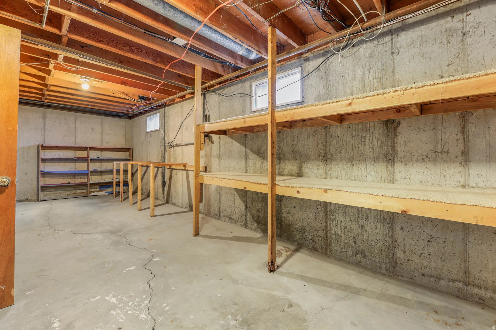 View of unfinished basement