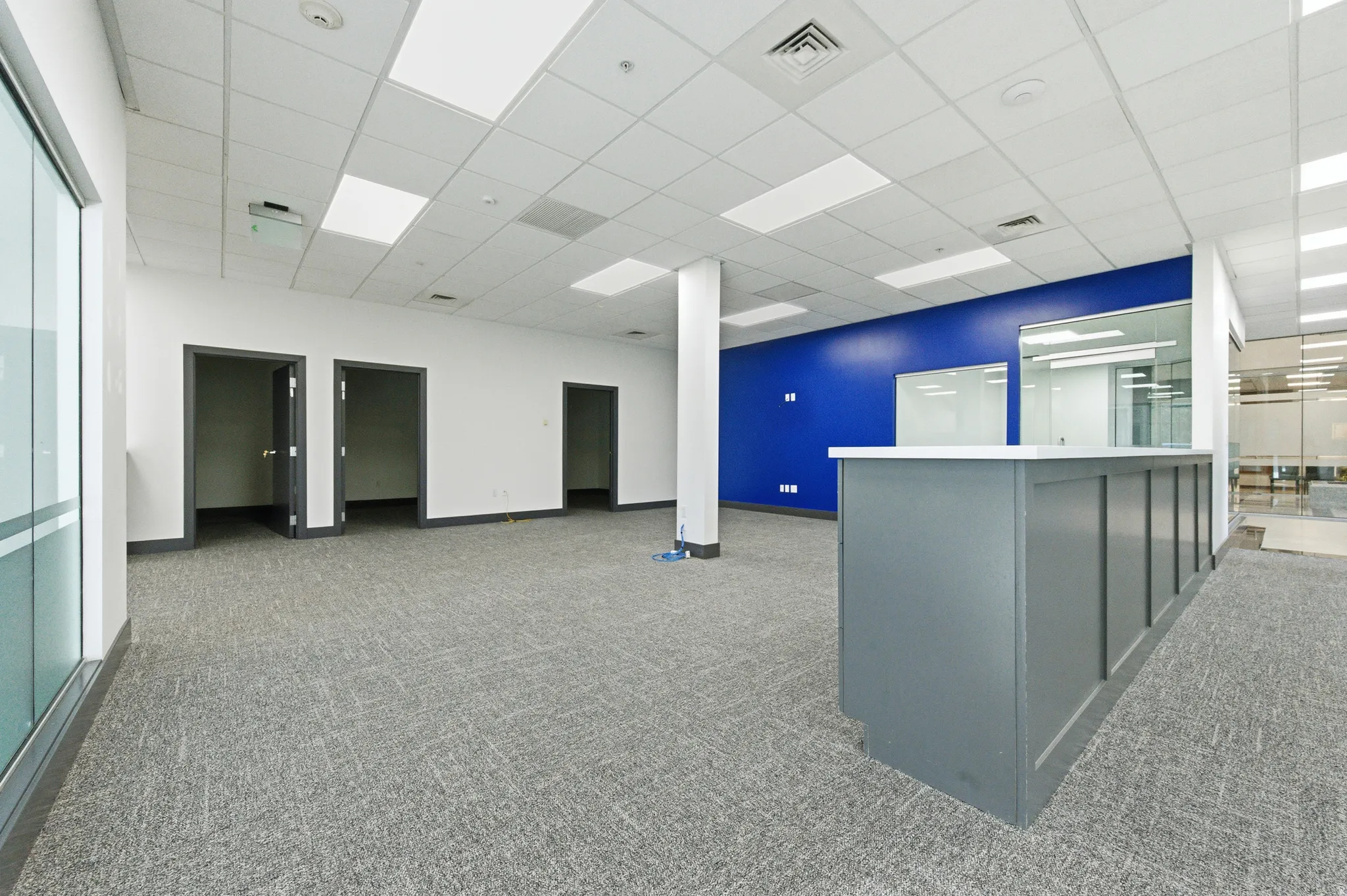 Unfurnished office featuring a paneled ceiling