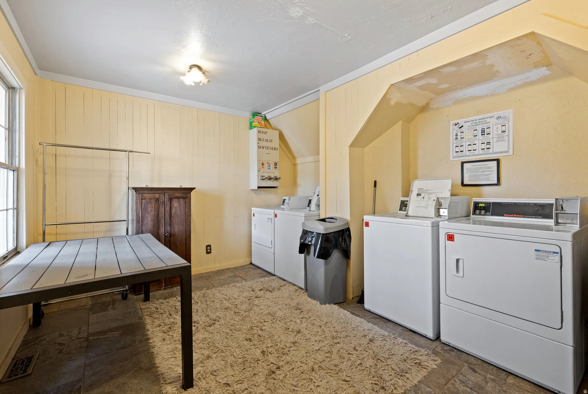 Community laundry with washer and dryer