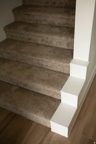 Stairs with wood finished floors