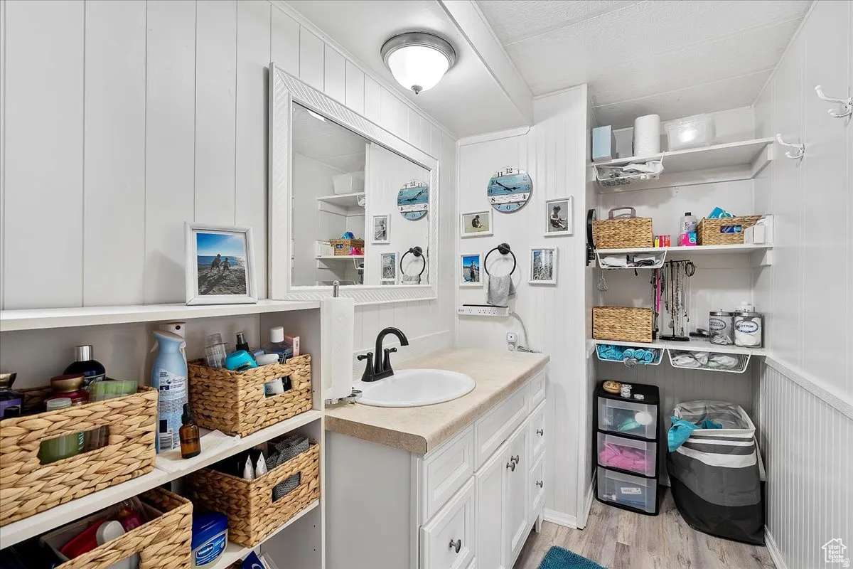 Owners suite Bathroom with lots of shelves
