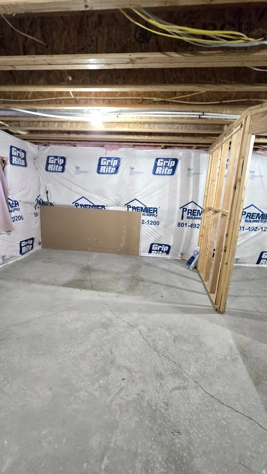 View of unfinished below grade area