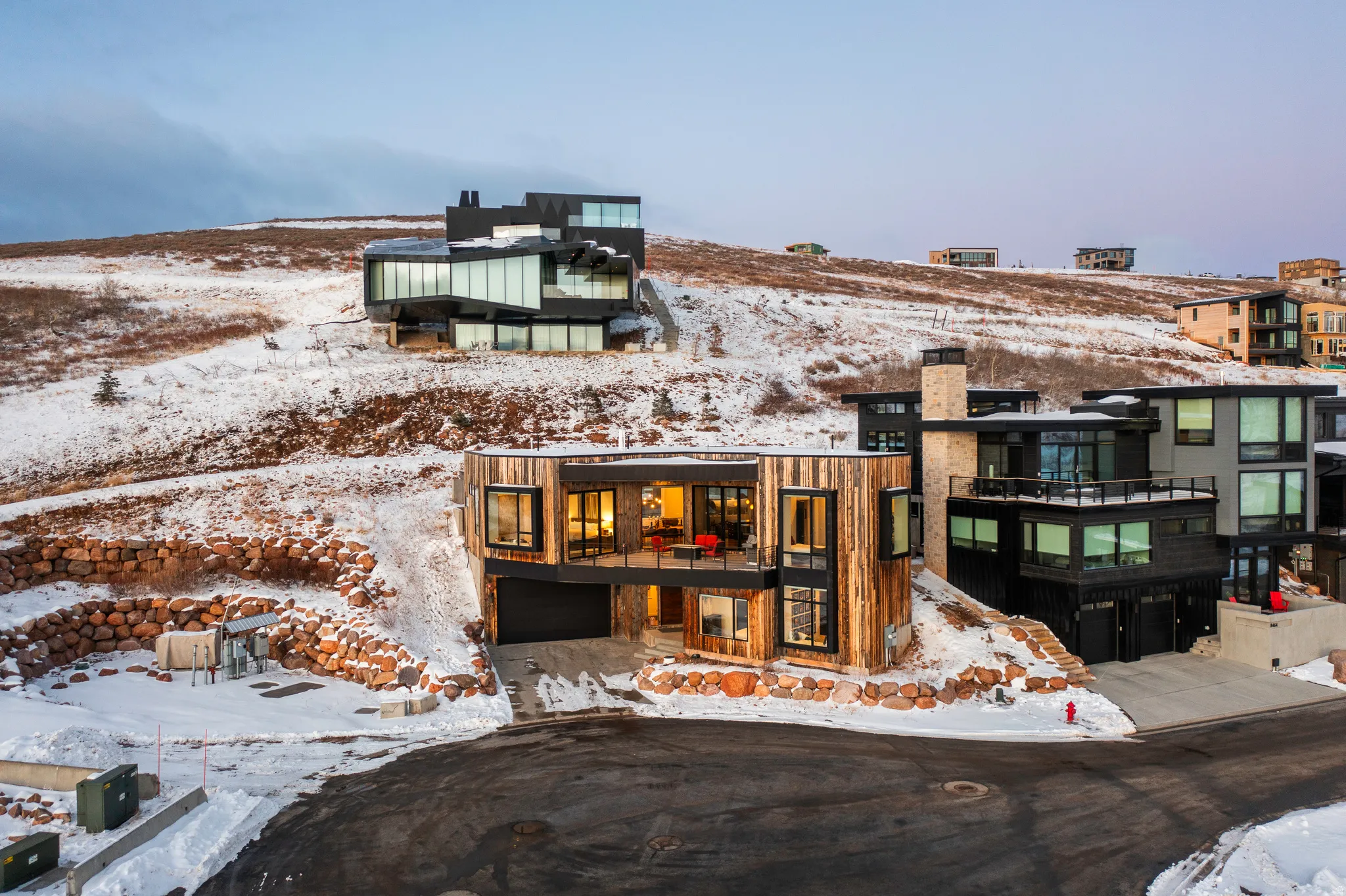 View of snow covered house
