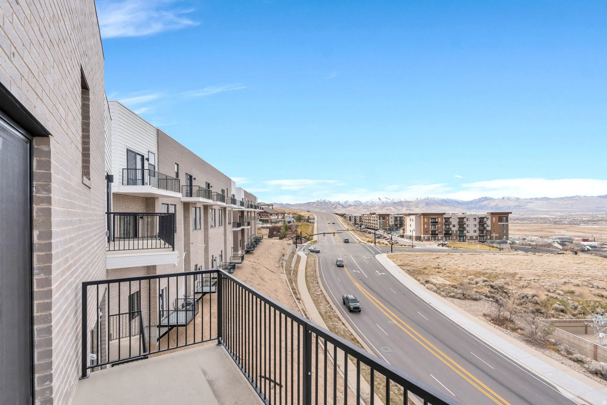 Balcony with a mountain view
