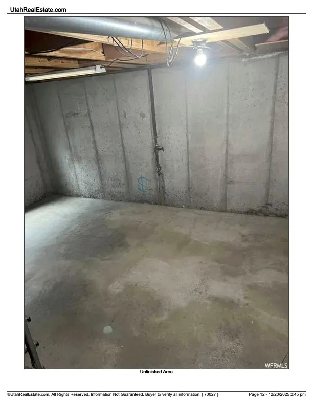 View of unfinished basement