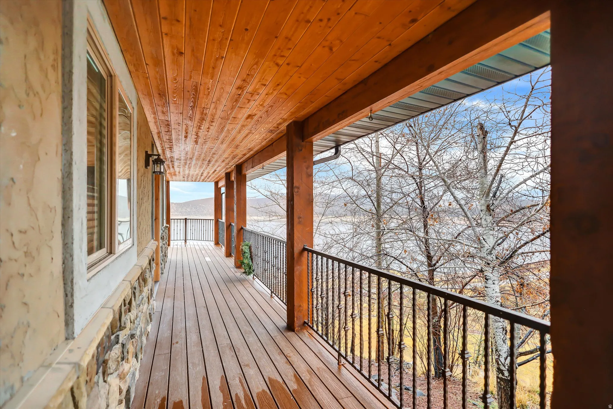 View of wooden deck