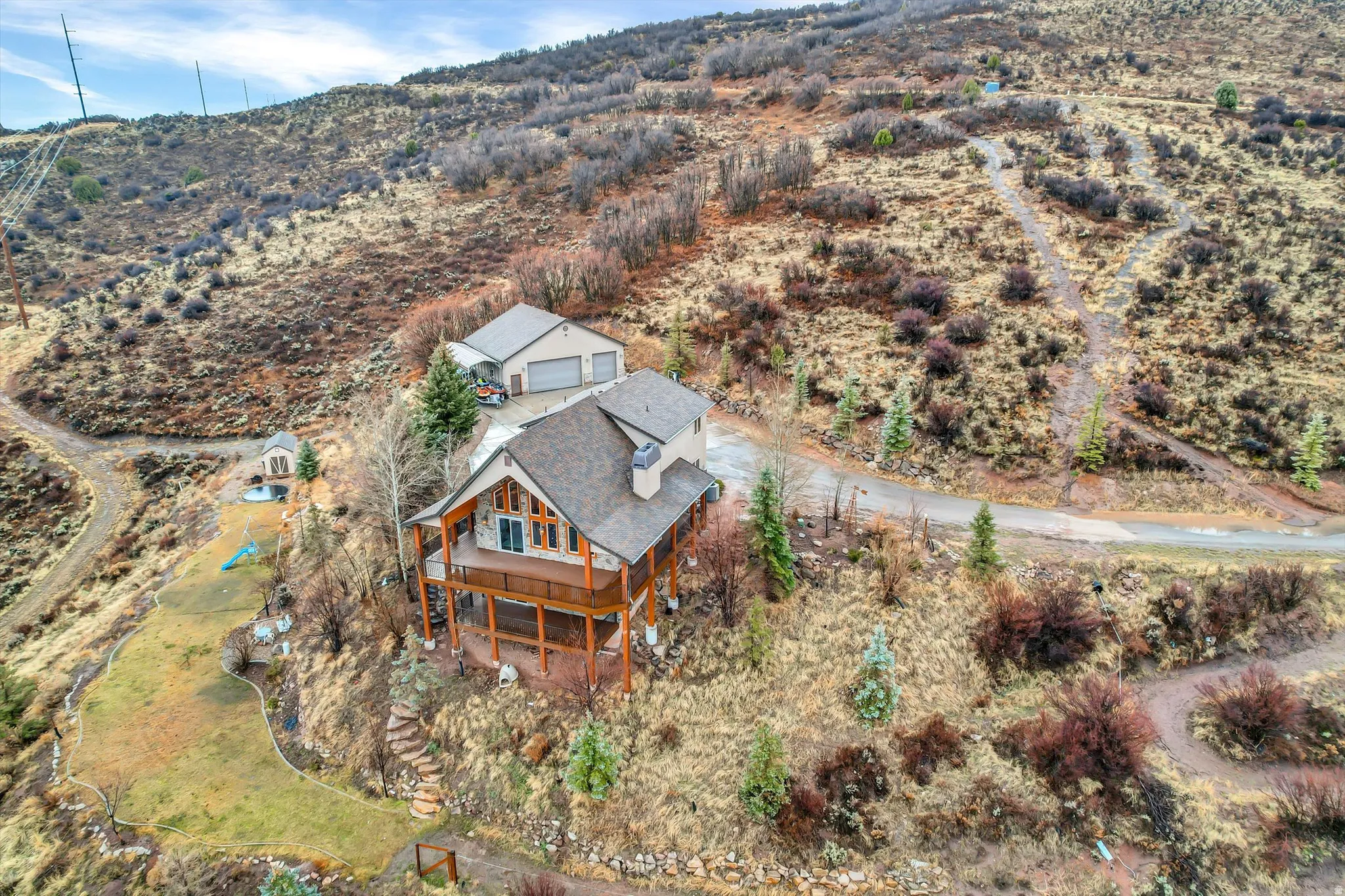 Aerial view of property and surrounding area