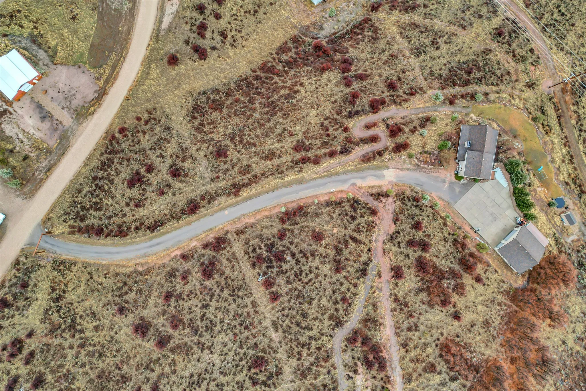 Aerial view of sparsely populated area