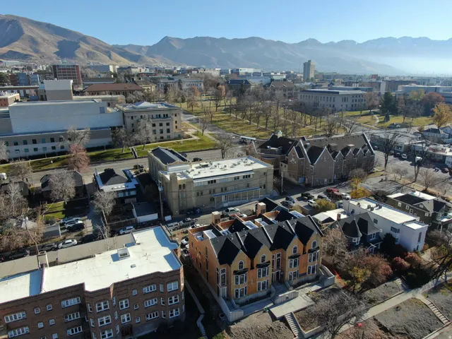 View of urban area featuring mountains