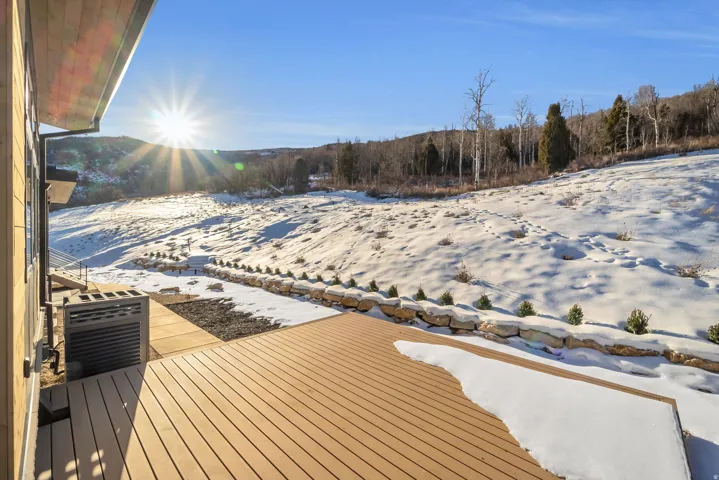 View of snow covered deck