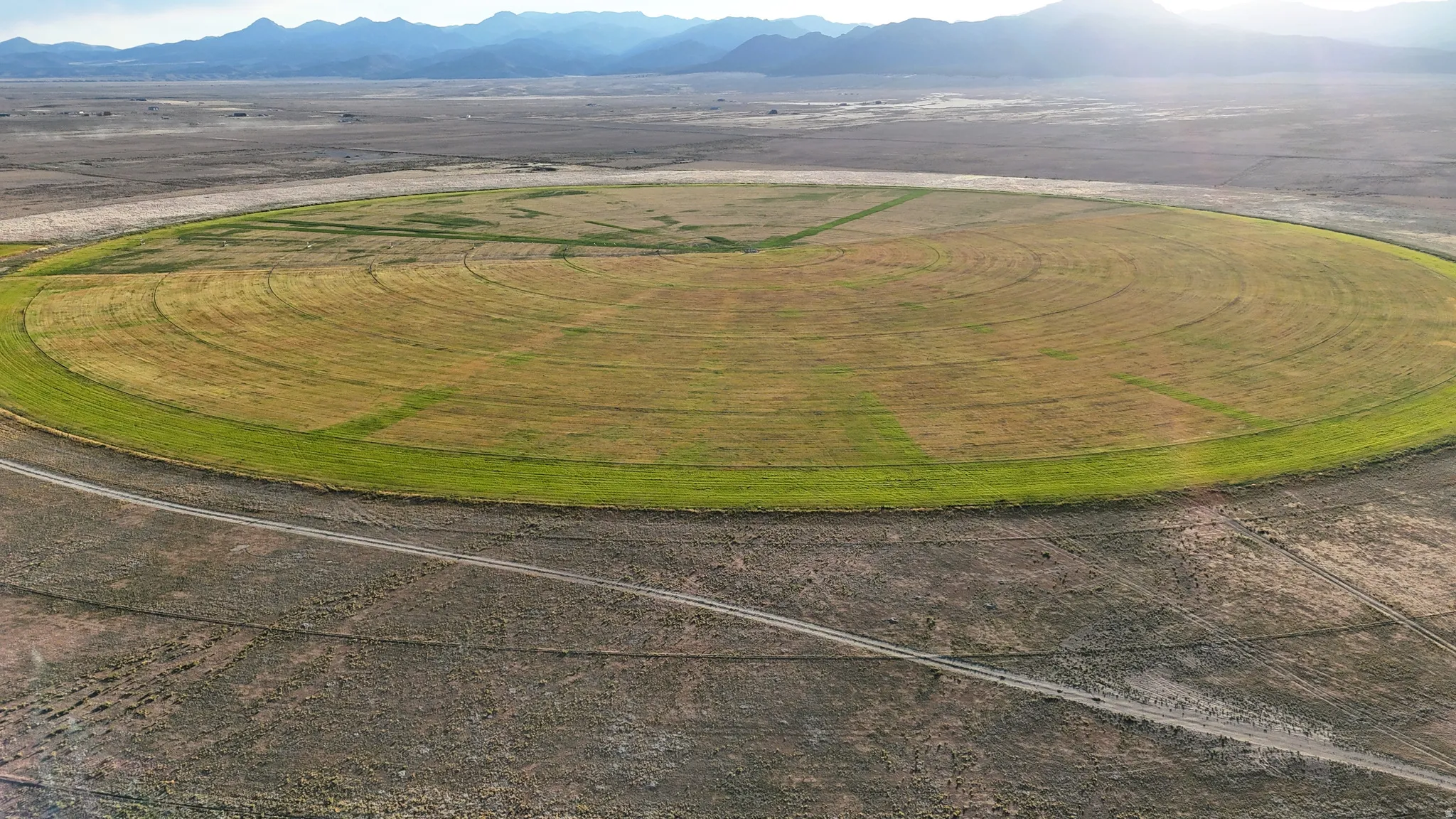 Aerial view of sparsely populated area featuring mountains