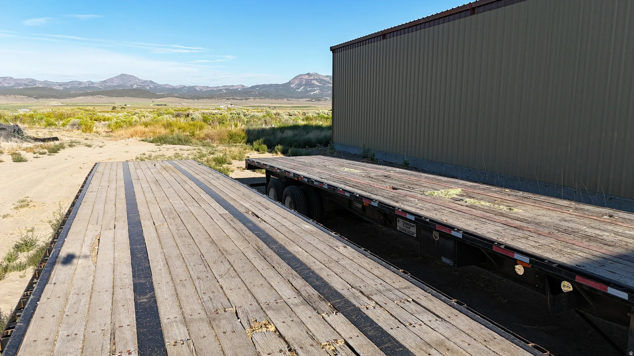 Wooden deck with a mountain view