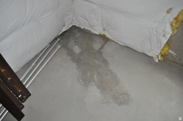 Detailed view of unfinished concrete flooring