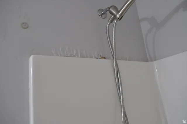 Bathroom view of a shower