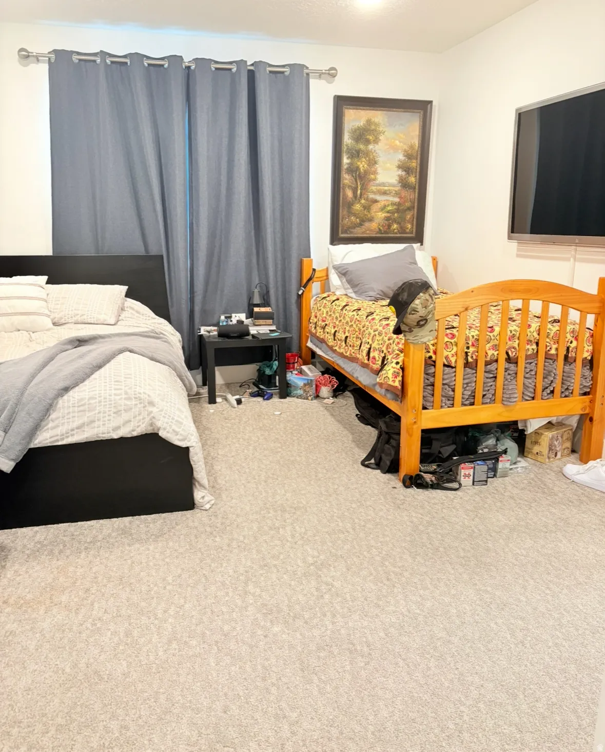 Bedroom featuring carpet