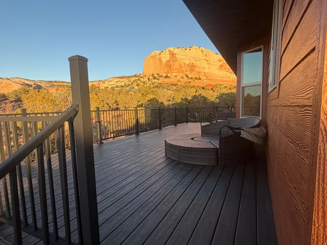 Deck with a mountain view