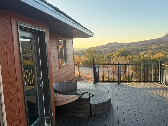 View of wooden deck