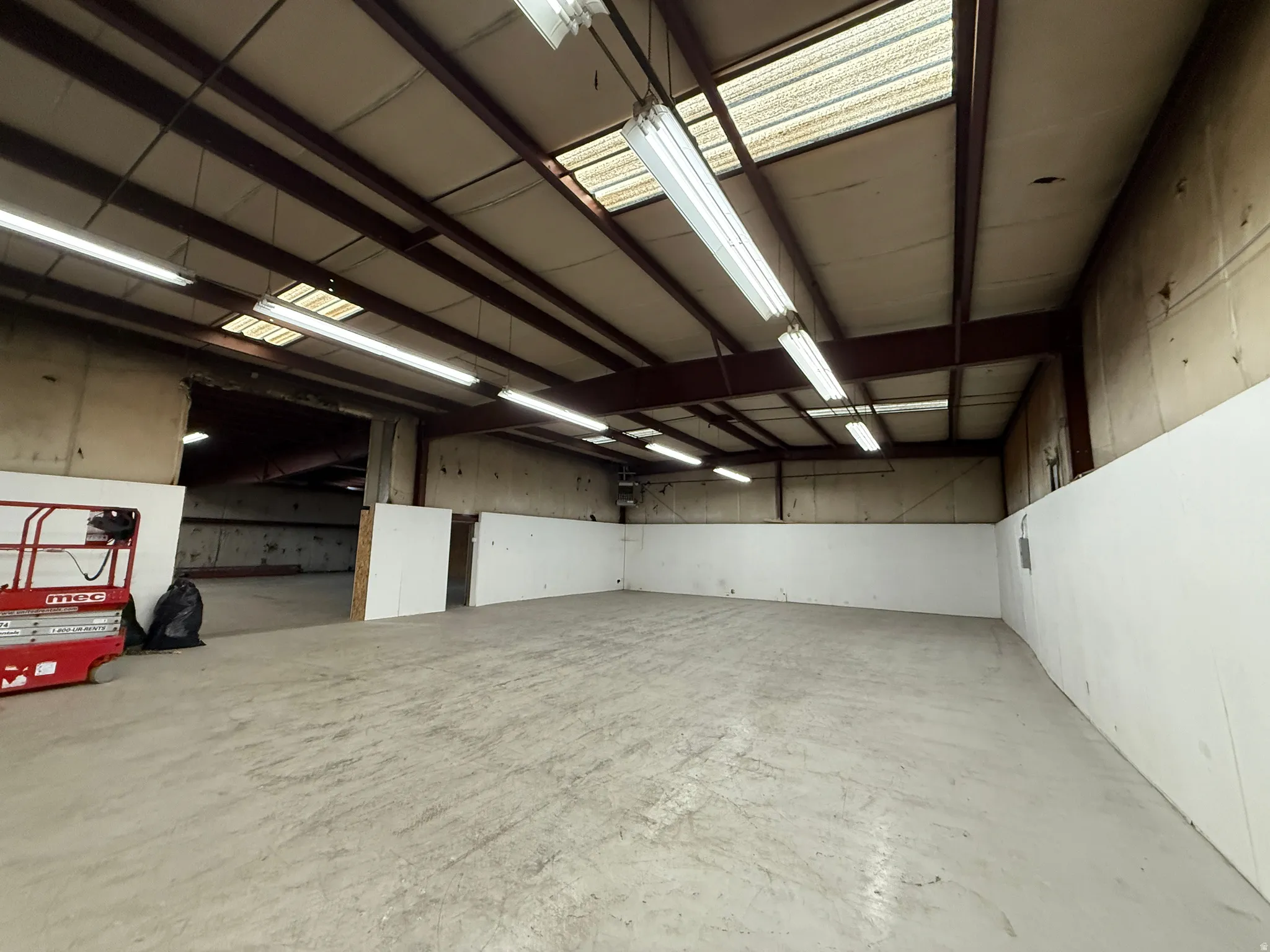 Garage with a heating unit