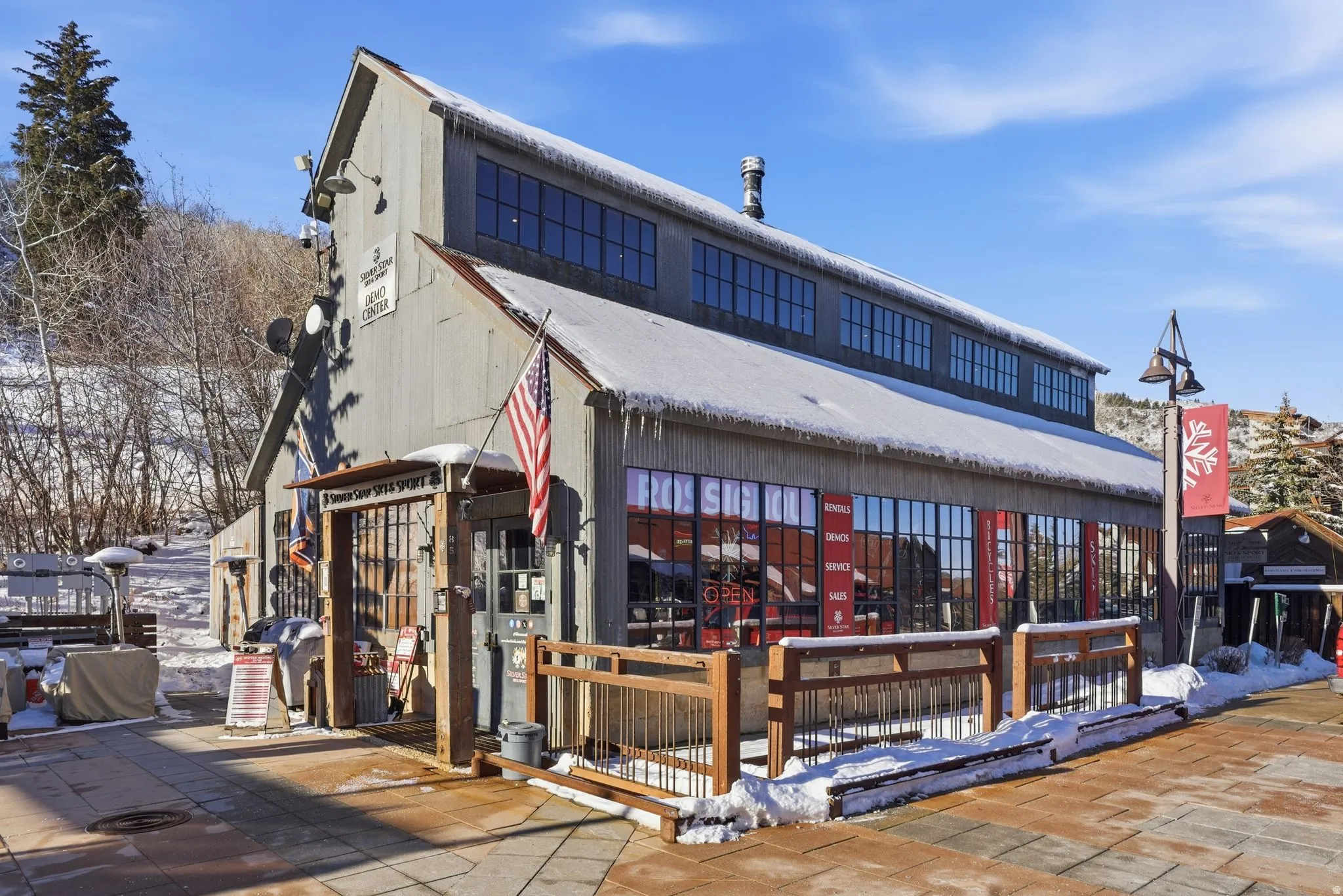 View of snow covered building