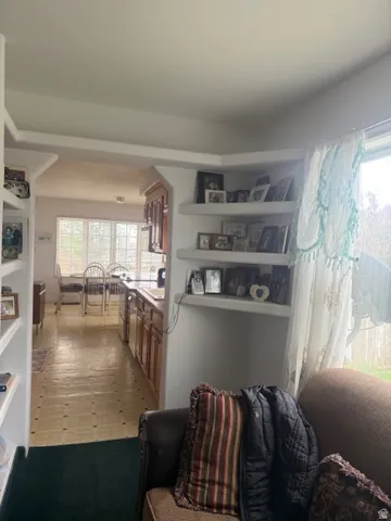 Living area with light floors