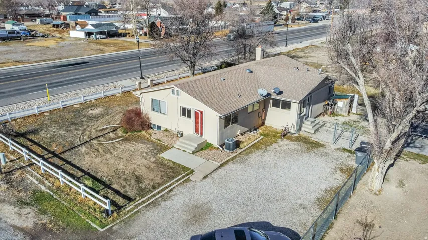 Aerial perspective of suburban area