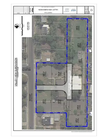 Aerial map of property and surrounding area with property boundaries highlighted