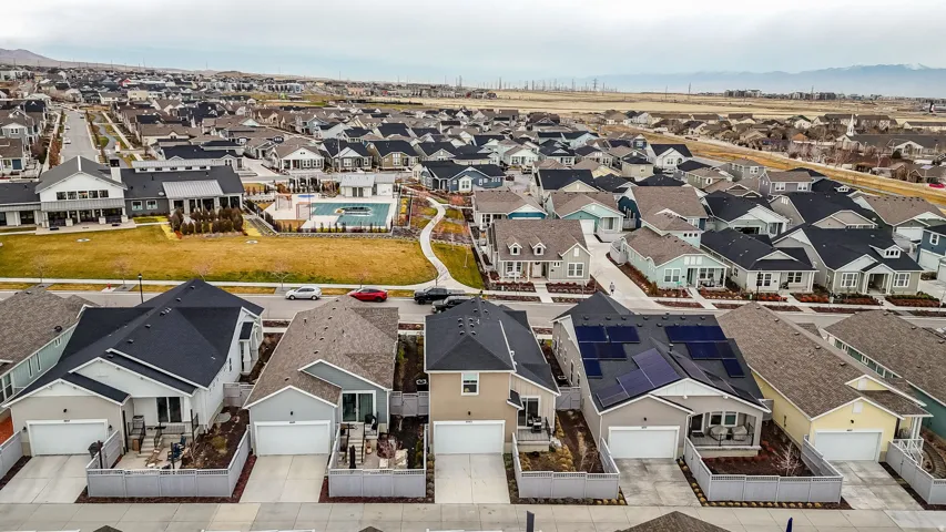 Aerial view of residential area